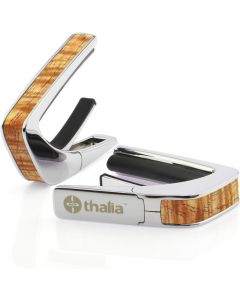 Thalia Wood Collection Guitar Capo - AAA Hawaiian Koa Inlay, Chrome