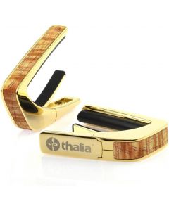 Thalia Wood Collection Guitar Capo - AAA Hawaiian Koa Inlay, 24k Gold