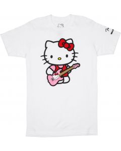 Fender X Hello Kitty Official Sleeve Hit Logo Tee/T-Shirt, White, SMALL (S)