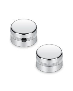 Schaller Germany Set of (2) 6mm Knurled Metal Speed Knobs, CHROME 15040200