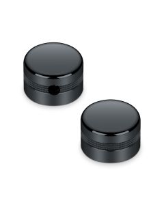 Schaller Germany Set of (2) 6mm Knurled Metal Speed Knobs, BLACK 15040400