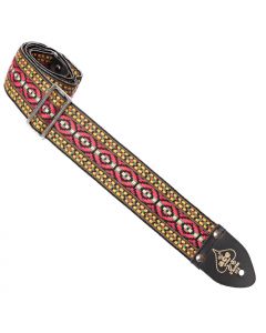 D'Andrea ACE 4 Vintage Reissue Bohemian Red Adjustable 2" Wide Guitar Strap