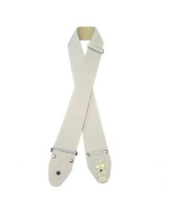 D'Andrea ACE 14 Vintage Reissue Embossed White Adjustable 2" Wide Guitar Strap