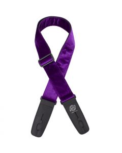 Lock-It Casino Lounge Crushed Velvet Locking Technology 2" Guitar Strap, PURPLE