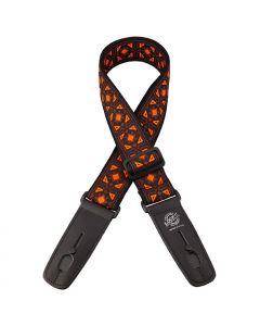 Lock-It Retro Vintage 2" Guitar Strap, Troubadour Orange, LIS-068-TR