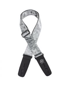 Lock-It Casino Lounge Crushed Velvet Locking Technology 2" Guitar Strap, SILVER