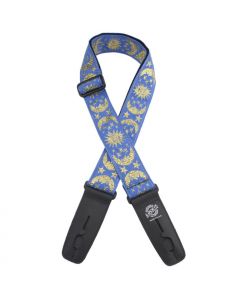 Lock-It Designer Series 2" Guitar Strap - Jacquard Blue Moon and Stars