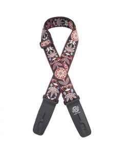 Lock-It Designer Series 2" Guitar Strap - Jacquard Red/Black Floral