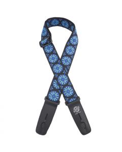 Lock-It Designer Series 2" Guitar Strap - Jacquard Blue Flower Burst