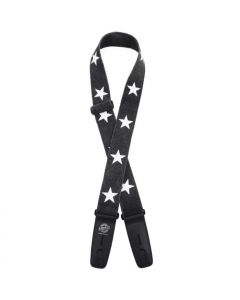 Lock-It Designer Series 2" Guitar Strap - Cotton Black/White Star