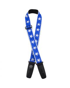 Lock-It Designer Series 2" Guitar Strap - Jacquard Blue/White Star