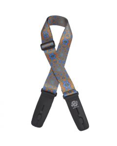 Lock-It Poly Plush Series Guitar Strap, 2" Wide - Psychedelic Orange/Blue