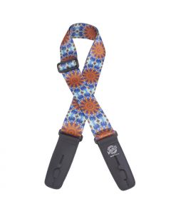 Lock-It Poly Plush Series Guitar Strap, 2" Wide - Psychedelic Sunburst