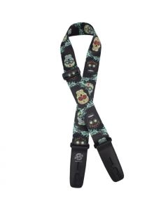 Lock-It Poly Plush Series Guitar Strap, 2" Wide - Sugar Skulls