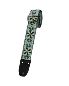 Henry Heller Vintage Reissue Guitar Strap, Jacquard Mint Mocha - HJQ2-19