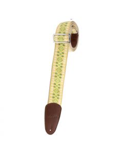 Henry Heller Vintage Jacquard Deluxe Guitar Strap, Yellow, HJQ2DX-31