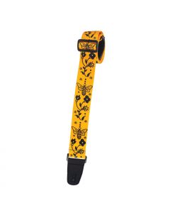 Henry Heller Artist Sublimination Series Guitar Strap, Bee Floral, HSUB2-57