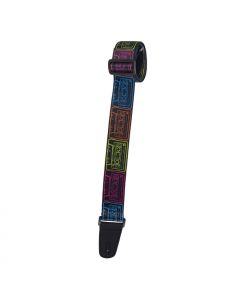 Henry Heller Artist Sublimination Series Guitar Strap, Cassettes, HSUB2-61