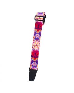 Henry Heller Artist Sublimination Series Guitar Strap, Red/Purple Kaleidoscope