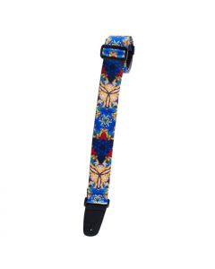 Henry Heller Artist Sublimination Guitar Strap, Multi-Color Blue Kaleidoscope