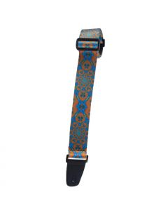 Henry Heller Artist Sublimination Series Guitar Strap, Blue/Orange, HSUB2-68