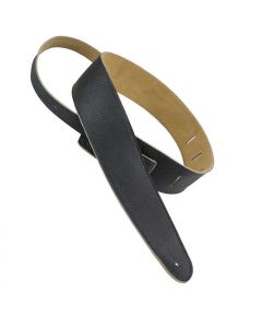 Henry Heller Leather Series, 2.5" Wide Leather Guitar Strap, Capri Black