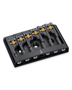 Schaller Germany 3D6 6-String Flatmount Roller Guitar Bridge, BLACK 12120400