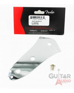 Genuine Fender 3-Hole 62 Jazz Bass CHROME Control Plate Cover with Screws