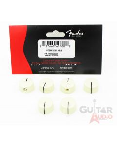 Genuine Fender "Radio" Amplifier/Amp Control Knobs - Vintage White - Set of 6