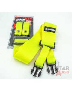 DiMarzio ClipLock Quick Release 2" Nylon Guitar Strap - NEON YELLOW, DD2200Y