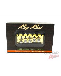 Ray Ross Saddle-Less/Saddleless 5-STRING 17mm Space Bass Bridge - GOLD, RRB517G