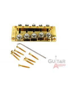 Ray Ross Saddle-Less/Saddleless 5-STRING 17mm Space Bass Bridge - GOLD, RRB517G