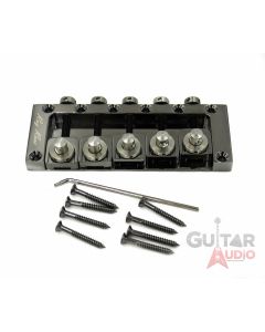 Ray Ross Saddle-Less/Saddleless 5-STRING Bass Bridge - BLACK NICKEL, RRB517BN