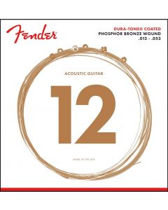 Fender 860L Phosphor Bronze Dura-Tone Acoustic Guitar Strings, LIGHT 12-53