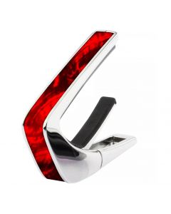 Thalia Shell Collection Guitar Capo - Red Angel Wing Inlay, Chrome