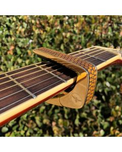 Thalia Premium Series Guitar Capo - Save The Bees Honeycomb Koa, 24k Gold