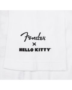 Fender X Hello Kitty Official Sleeve Hit Logo Tee/T-Shirt, White, SMALL (S)