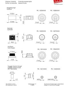 Schaller Germany Set of (2) 6mm Metal Dome Speed Guitar Knobs, NICKEL 15020100