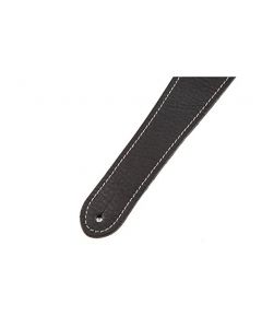 Genuine Fender Monogrammed Logo Adjustable Leather Guitar Strap - Black