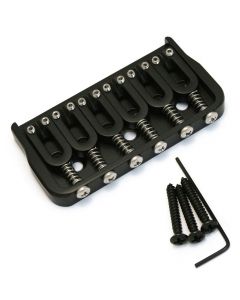 Hipshot 41060B 6-String Hardtail Fixed Electric Guitar Bridge .125" - BLACK