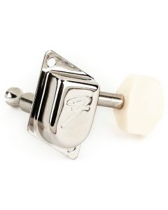 Genuine Fender F Tuning Machine 65 Mustang CHROME w/BEIGE BUTTON, SINGLE TUNER