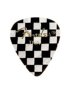 Fender 351 Premium Celluloid Guitar Picks - THIN, CHECKERED - 12-Pack (1 Dozen)