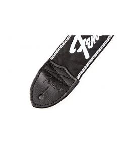 Genuine Fender 2" Wide Black Nylon Adjustable Guitar Strap - Running Logo