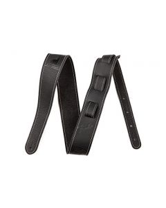 Genuine Fender Monogrammed Logo Adjustable Leather Guitar Strap - Black