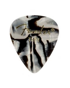 Fender 351 Premium Celluloid Guitar Picks - THIN, ZEBRA - 12-Pack (1 Dozen)