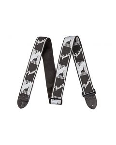 Genuine Fender 2" Monogrammed Adjustable Guitar Strap w/ Fender Logo, Black/Grey