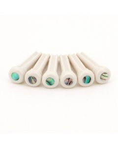 Graph Tech TUSQ Presentation Paua Shell Dot Inlay White Acoustic Bridge Pins