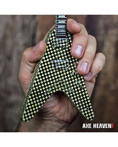 AXE HEAVEN Licensed Rick Nielsen Checkered Flying V MINIATURE Guitar Display