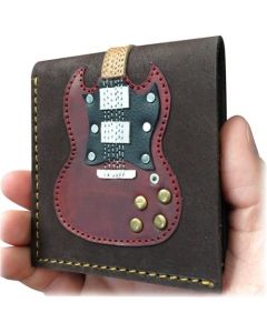 AXE HEAVEN Genuine Leather Double Cutaway Electric Guitar Player Wallet Gift