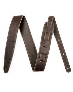 Genuine Fender Artisan Crafted Leather Adjustable Guitar Strap, 2" Wide, Brown